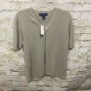 NWT Mountain Lake Beige Knit Short Sleeve Cardigan